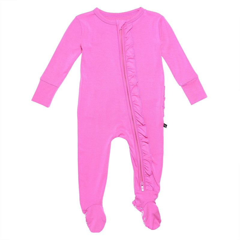 Raspberry Ruffled Footie