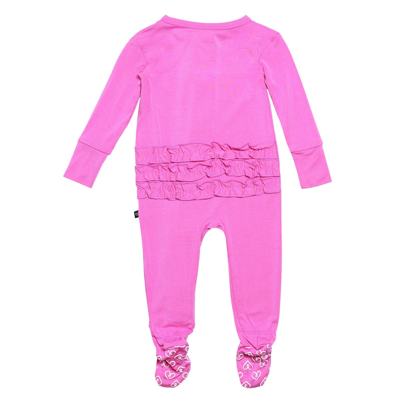 Raspberry Ruffled Footie