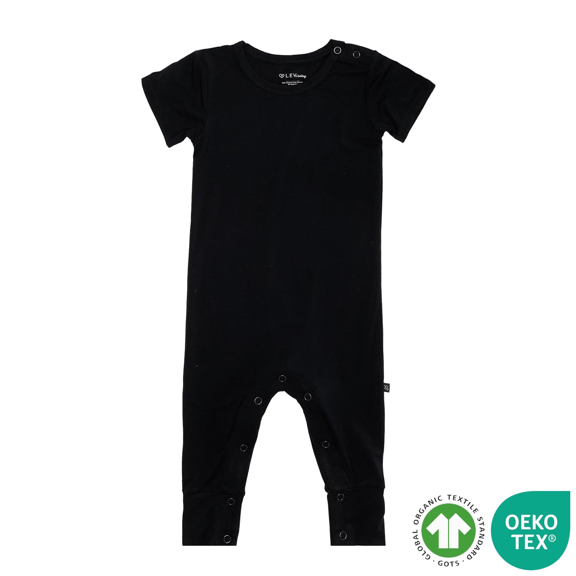 Black Snapped Romper